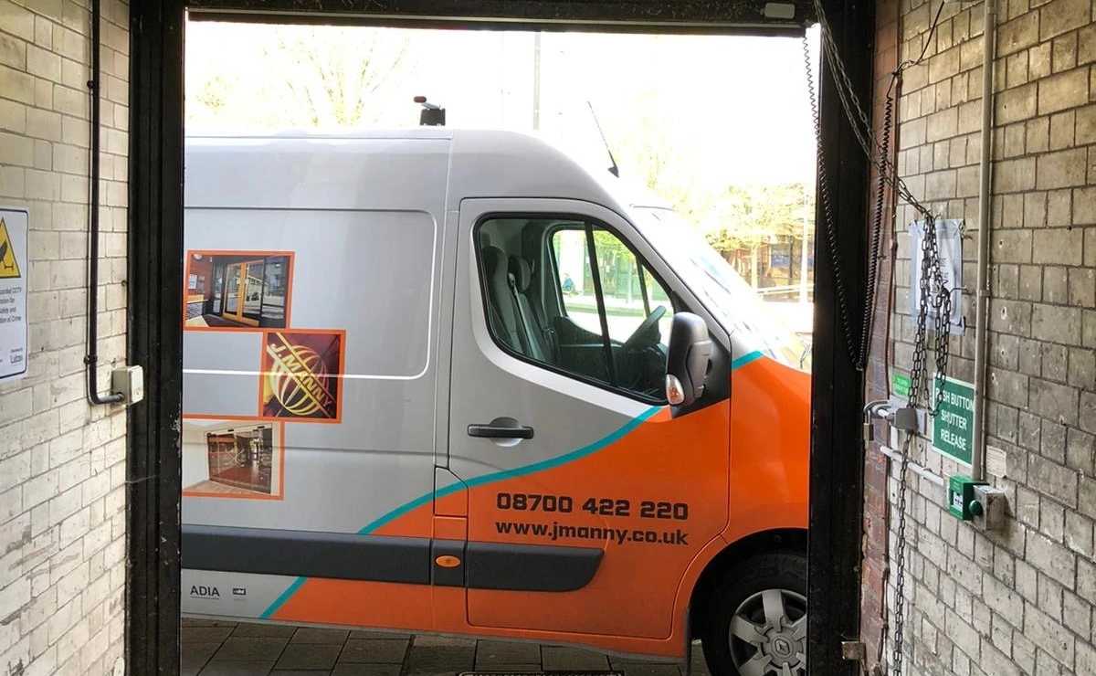 J Manny engineer attending a commercial door callout
